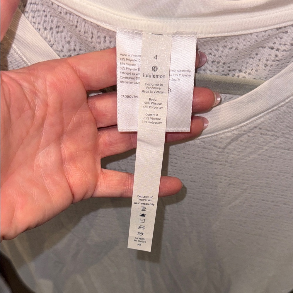 Lululemon Athletica White Split Back Tee - image 4